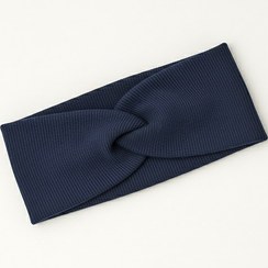 تصویر هدبند کبریتی گره ای دخترانه پنبه ای - سرمه ای - سرمه ای 