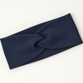 تصویر هدبند کبریتی گره ای دخترانه پنبه ای - سرمه ای - سرمه ای 