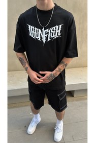 تصویر خرید اینترنتی تیشرت آستین کوتاه مردانه سیاه برند no362 ST00168 Ronfish Oversize T-Shirt Siyah