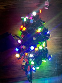 تصویر ریسه نخودی 10متری - مولتی( هفت رنگ ) 