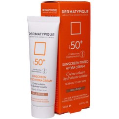 تصویر ضدآفتاب رنگی درماتیپیک پوست خشک spf 50 رنگ رز بژ(هیدرا کرم) 