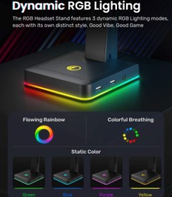 تصویر استند هدفون IFYOO RGB Gaming Headset Stand with 2 USB Ports-ارسال 20 روز کاری 