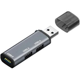 تصویر هاب 3 پورت USB3.0 مجنتیک مدل ADS-302A 3in1 USB Hub ADS-302A Portable Multi 2*USB2.0 + 1* USB 3.0