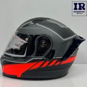 تصویر کلاه کاسکت فک متحرک EK کد JK 908A طوسی نارنجی 