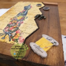 تصویر جعبه خیاطی چوبی ( طرح گلدوز ) 