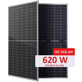 تصویر پنل خورشیدی 620 وات مونو کریستال بایفشیال برند AE SOLAR سری METEOR 