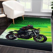 تصویر فرش موتور هوندا با زمینه سبز WA-3775 