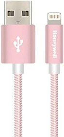 تصویر کابل USB به لایتنینگ Honeywell، کانکتور لایتنینگ اصلی اپل دارای گواهی MFI، شارژ سریع، کابل همگام‌سازی و شارژ نایلونی برای iPhone، iPad، Airpods، iPod، 4 فوت (1.2M) - رزگلد 