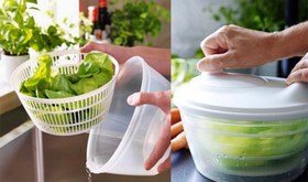 تصویر سبزی خشک کن همارا مدل salad spinner - طوسی 