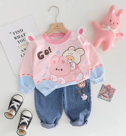 تصویر ست بلوز شلوار اورجینال بیرون پوش طرح !GO کد 497 - خر GO! Rabbit & Bear set