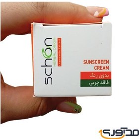 تصویر کرم ضد آفتاب شون بدون رنگ فاقد چربی SPF50 Schon Sunscreen oil free Chamomile SPF50 