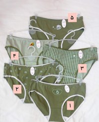 تصویر پک ۵ تایی شورت دخترانه طرح آووکادو سبز 