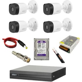 تصویر پک کامل 4 دوربین مداربسته داهوا Full HD 1080P | B2A21P 