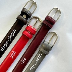 تصویر کمربند چرم زنانه ظریف کد ۱۳۰۰۶ - قرمز 