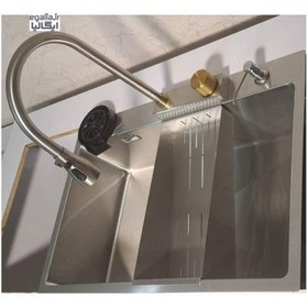 تصویر سینک ظرفشویی آبشاری 304SUS گرید A برند HuaDiao Built-in modern waterfall sink