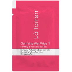 تصویر دستمال مرطوب پاکسازی کننده مخصوص پوست چرب و مستعد آکنه لافاررClarifyng Wet Wipe For oily & Acne Prone Skin 