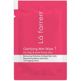 تصویر دستمال مرطوب پاکسازی کننده مخصوص پوست چرب و مستعد آکنه لافاررClarifyng Wet Wipe For oily & Acne Prone Skin 