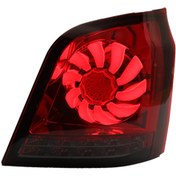 تصویر خطر عقب اسپرت پراید 111 مدل فراری قرمز دودی 