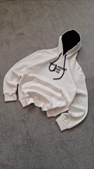 تصویر هودی سفید مافیا 3 نخ پنبه قواره باکسی کد HOD0003 