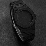 تصویر ساعت مچی مردانه طراحی مینیمال با اعداد فارسی مشکی - کیفیت A 