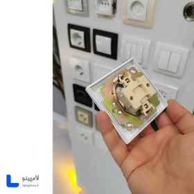 تصویر پریز بدون ارت پارت الکتریک مدل تابش مغزی سرامیک و پلی کربنات 
