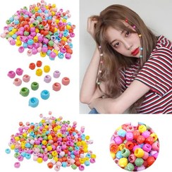 تصویر مهره مو رنگی پک ۱۰ عددی در طرح های مختلف 