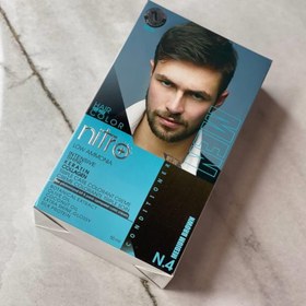 تصویر کیت رنگ مو مردانه نیترو پلاس رنگ شماره n.4 قهوه ای متوسط Nitro Plus Hair Color for men black Kit 50ml NO n.4