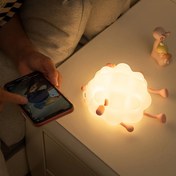 تصویر چراغ‌خواب سیلیکونی فانتزی طرح ببعی خوابآلو Sleepy cute sheep silicone nightlight