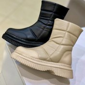 تصویر نیم بوت زنانه کاپشنی سایز ۳۷ تا ۴۰ رنگ مشکی و کرم 