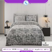 تصویر روتختی دو نفره ساتین پنبه پلاس کارینا مدل پردیس B ملحفه 140 