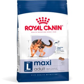 تصویر غذای سالم بزرگسالان سایز مکس رنگی ۱۵ کیلوگرم برند royal canin Size Health Nutrition Maxi Adult Multicolour 15kg