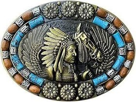 تصویر سگک کمربند طرح سرخپوست 