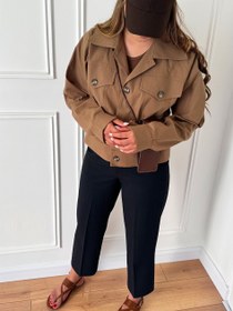 تصویر کراپ کت کتان رنگی 