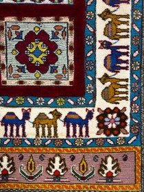 تصویر گلیم فرش دستبافت 1.7متری برجسته طرح قابی بافت خراسان کد 0700452 Handmade 1.7m rug carpet frame design khorasan code 0700452