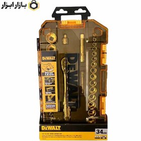 تصویر ست 34 عددی بکس 1/4 و 3/8 اینچ دیوالت مدل DWMT45034 