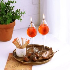 تصویر شمع پیرکسی مدل اشکی پایه دار قطر 6 