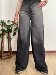 تصویر شلوار فول بگ زنانه رنگ ذغالی کد ۴۱۱۷ 