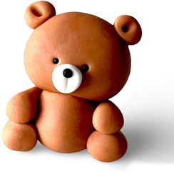 تصویر تاپر کیک فوندانتی خرس مینیمال - گوگولی ها 