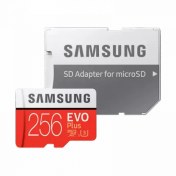 تصویر کارت حافظه microSDXC مدل Evo Plus ظرفیت 256 گیگابایت سامسونگ Samsung Evo Plus microSDXC memory card with a capacity of 256 GB