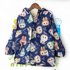 تصویر بارانی لبوبو داخل خز سایز ۸ تا ۱۲ سال رنگ سرمه ای 