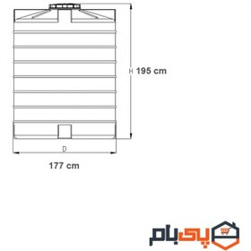 تصویر مخزن آب 4000 لیتری عمودی 
