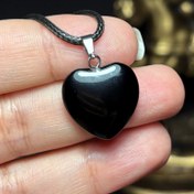 تصویر آویز گردنبند سنگ اونیکس قلبی معدنی کد Z7193 