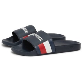 تصویر دمپایی استخر مردانه - پلی‌استر، آبی برند Tommy Hilfiger Men's Pool Slides - Polyester, Blue