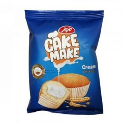 تصویر کیک ساده با کرم خامه 50 گرمی مزمز 