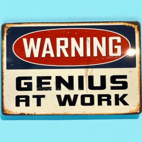 تصویر پلاک فلزی طرح Genius At Work 