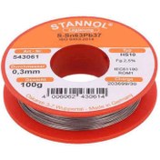 تصویر سیم لحیم استانول مدل STANNOL SN63PB37 0.3mm 100gr 