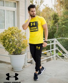 تصویر ست تیشرت و شلوار مردانه UNDER ARMOUR (زرد) 