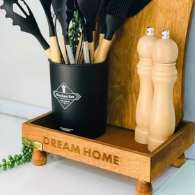 تصویر رایزر چوبی پایه خراطی مستطیل 