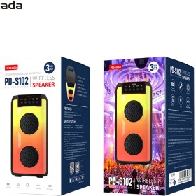 تصویر اسپیکر بلوتوث پرودا-آزدا PD-S102 AZEADA LED Portable Speaker PD-S102 BT Wireless Speaker with 360 degrees LED lights