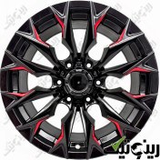 تصویر رینگ آفرود سایز ۱۷ اینچ رنگ قرمز مشکی 